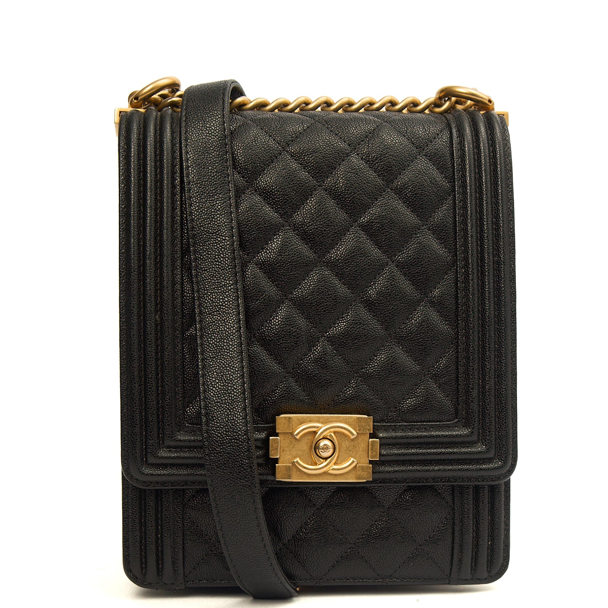 Chanel Shoulder Bag North South Boy in Black, Caviar Leather — Alternate View 19