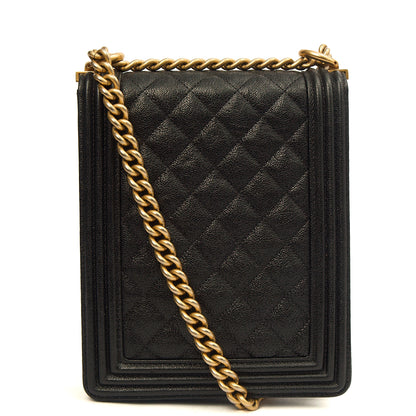 Chanel Shoulder Bag North South Boy in Black, Caviar Leather — Alternate View 12