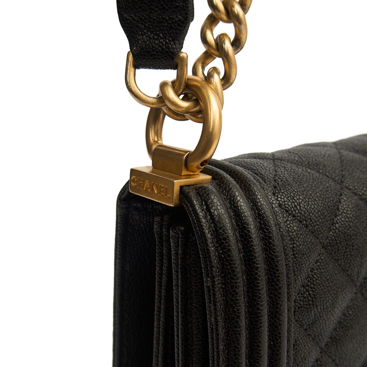 Chanel Shoulder Bag North South Boy in Black, Caviar Leather — Alternate View 25