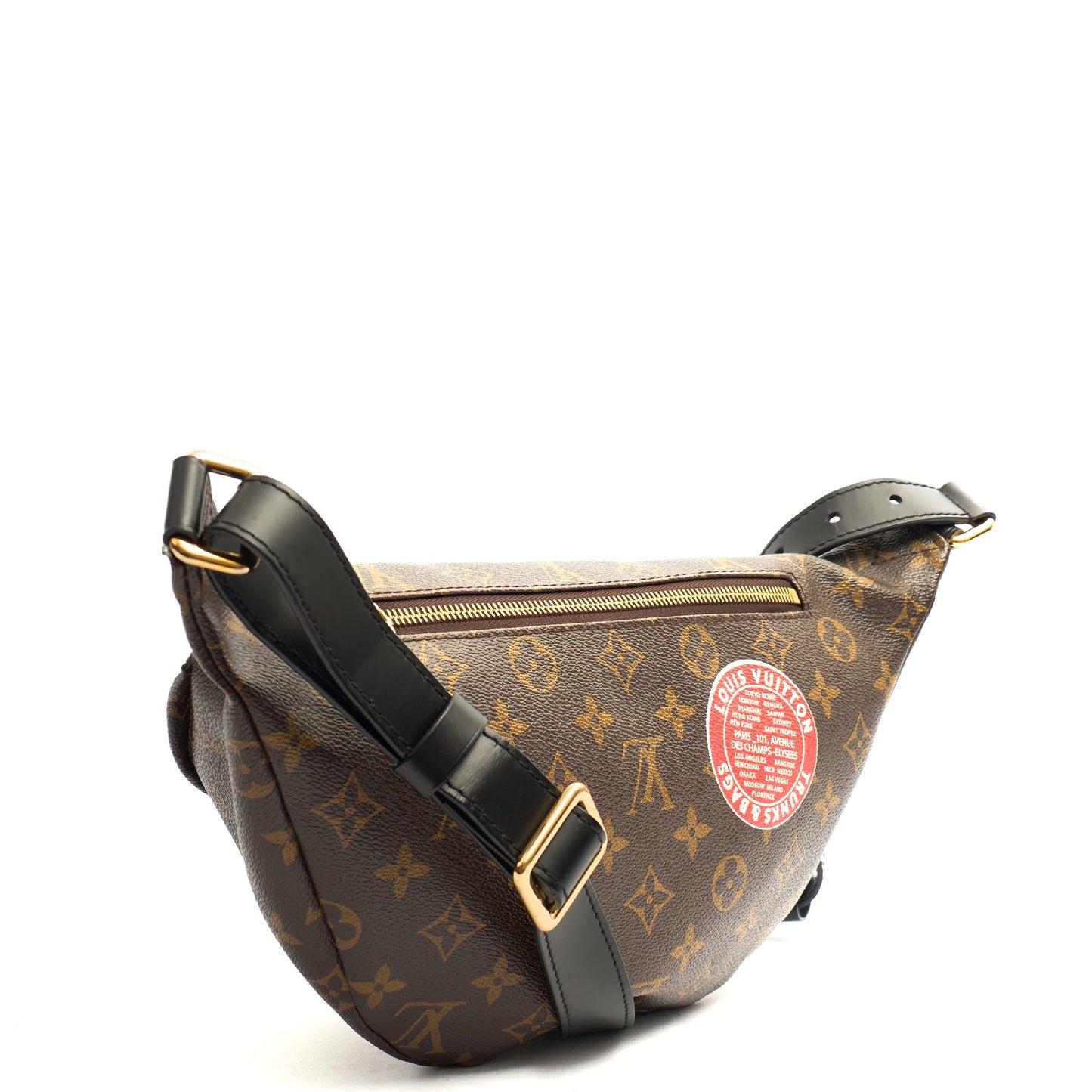 Louis Vuitton Cross Body Bumbag in Monogram, Leather — Back View