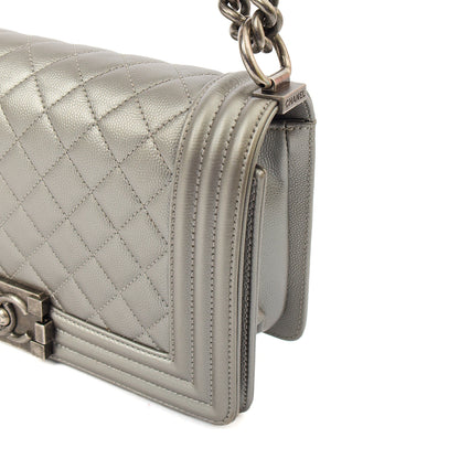 Chanel Cross Body Boy - Medium in Metallic, Leather — Alternate View 8
