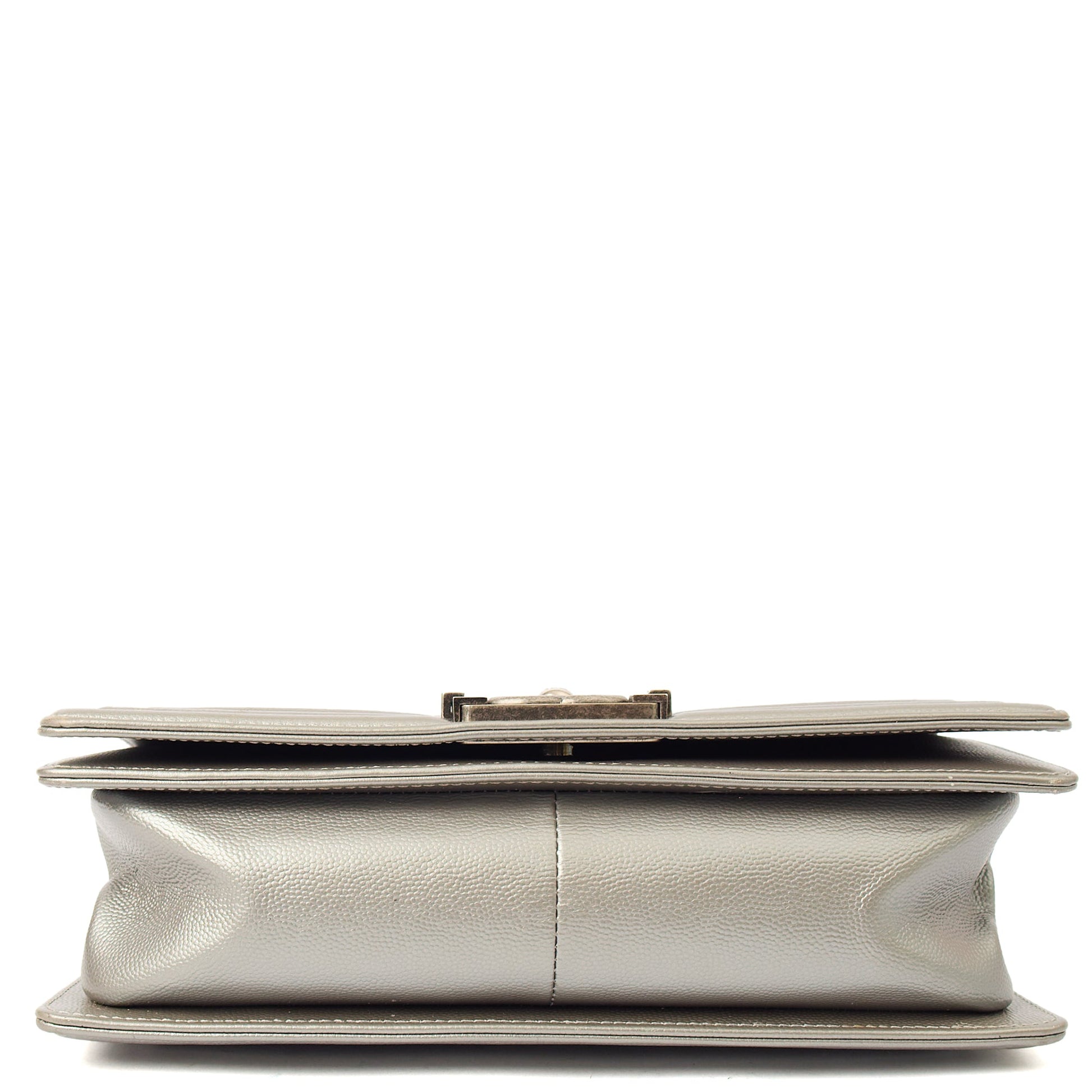 Chanel Cross Body Boy - Medium in Metallic, Leather — Detail View