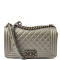 Chanel Cross Body Boy - Medium in Metallic, Leather — Front View