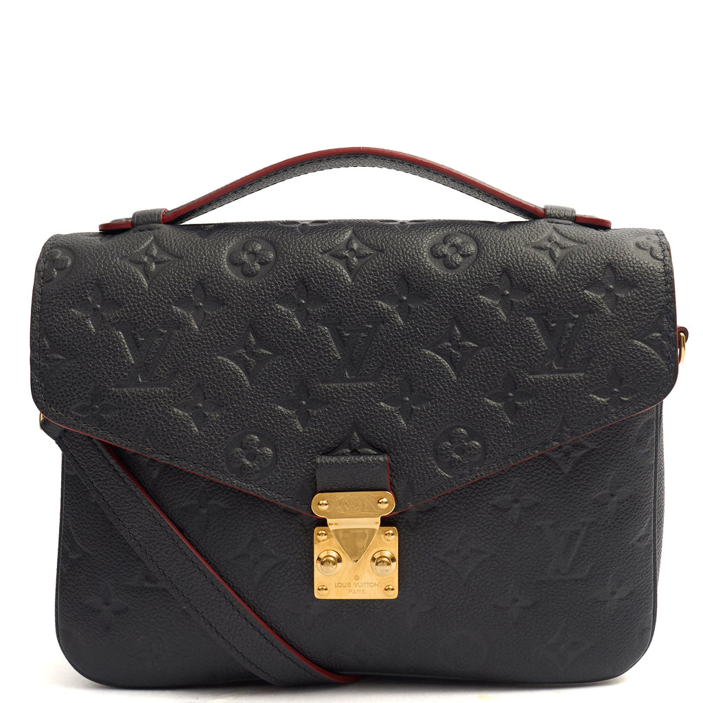 Louis Vuitton Cross Body Pochette Metis in Navy, Empreinte Leather — Front View