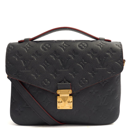 Louis Vuitton Cross Body Pochette Metis in Navy, Empreinte Leather — Front View