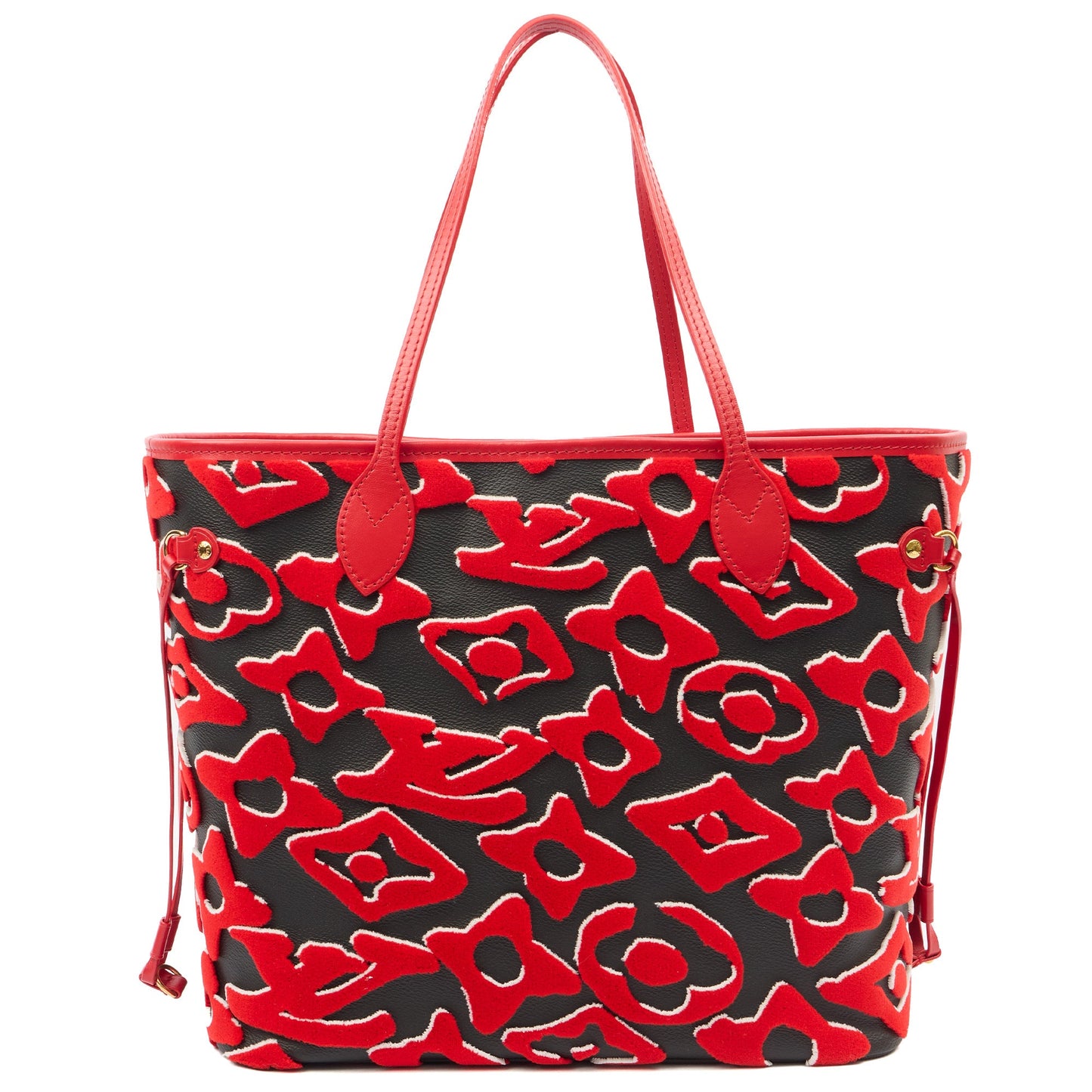 Louis Vuitton Tote Neverfull MM in Black, Leather — Back View