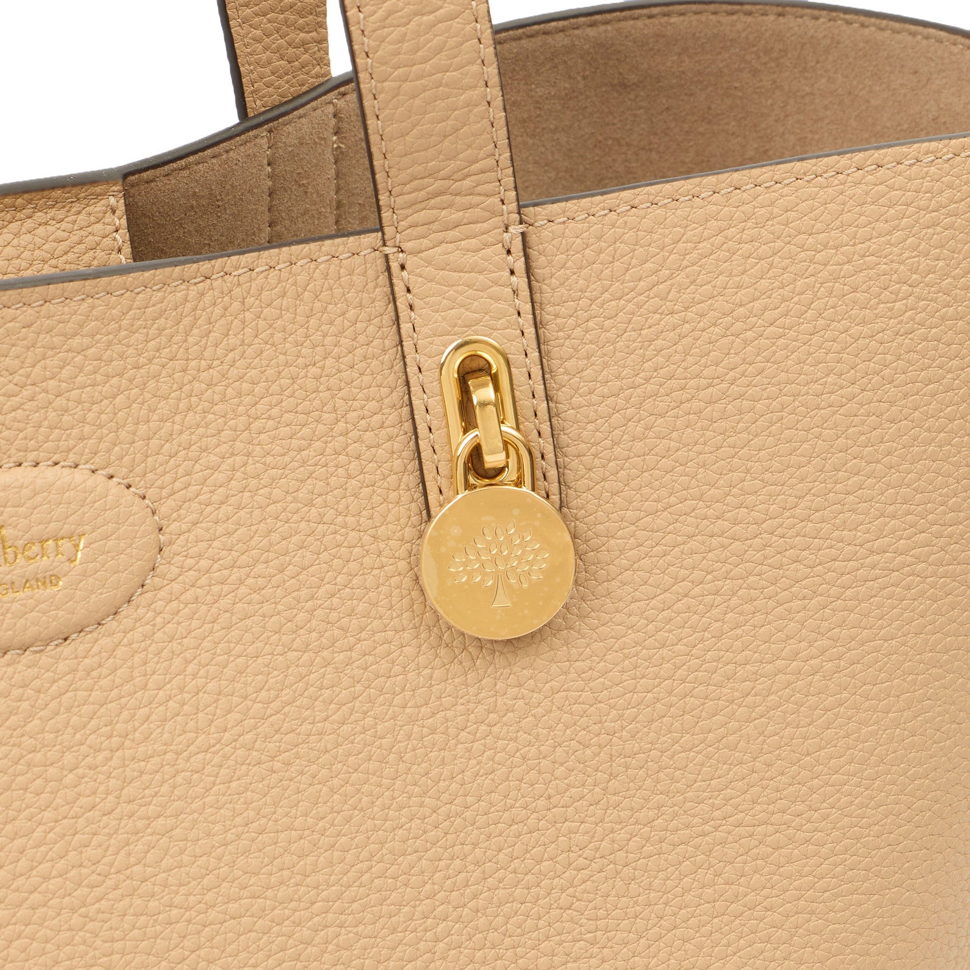 Mulberry Tote Eliza Hobo in Putty, Calfskin Leather — Side View