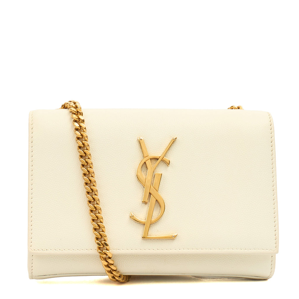 Saint Laurent Cross Body Kate Small in White, invalid — Front View