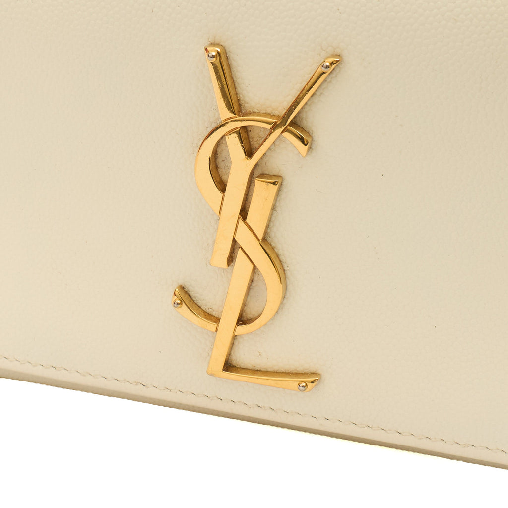 Saint Laurent Cross Body Kate Small in White, invalid — Side View