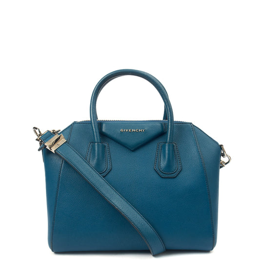 Givenchy Top Handle Antigona - Small in Blue, Leather — Front View
