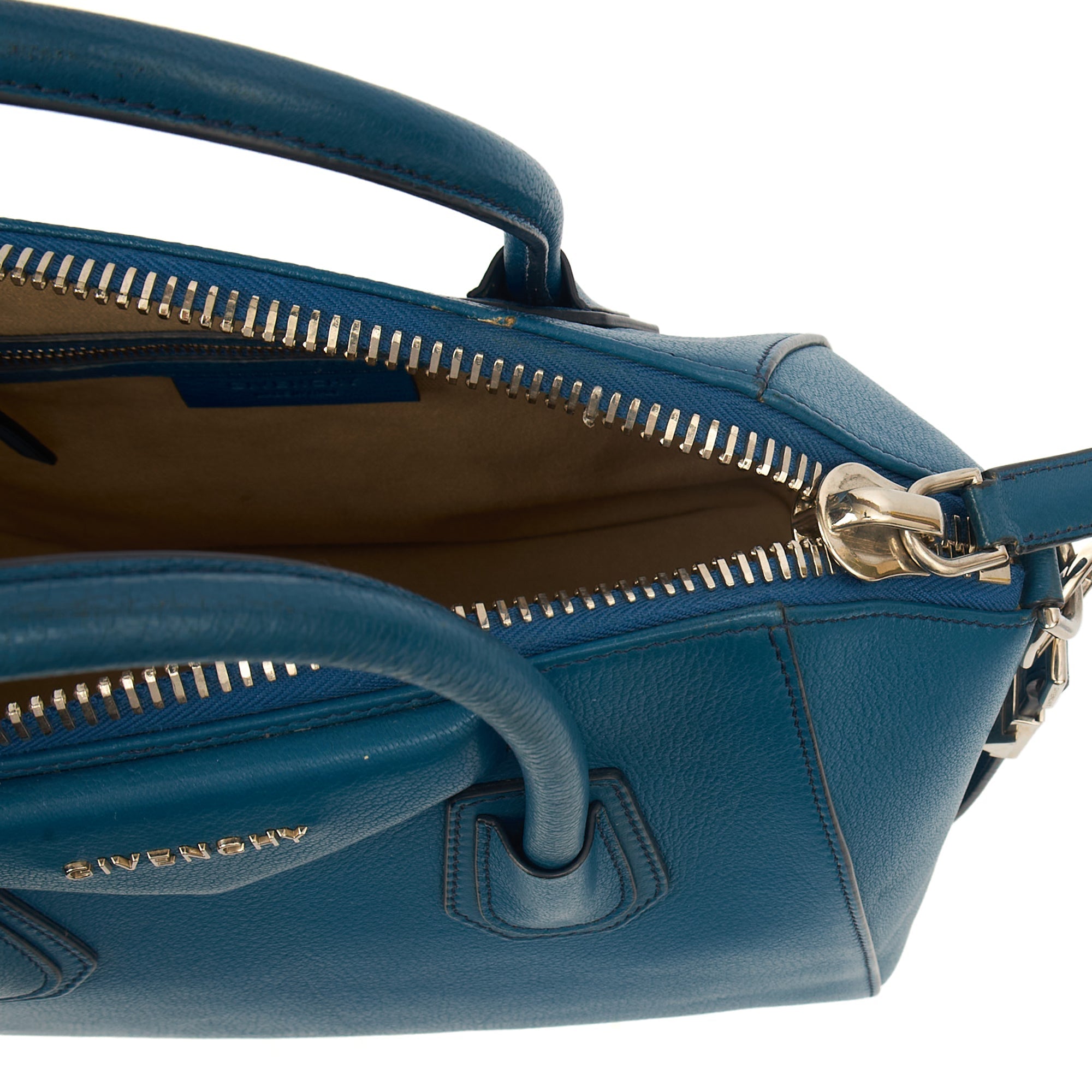 Givenchy Top Handle Antigona - Small in Blue, Leather — Detail View