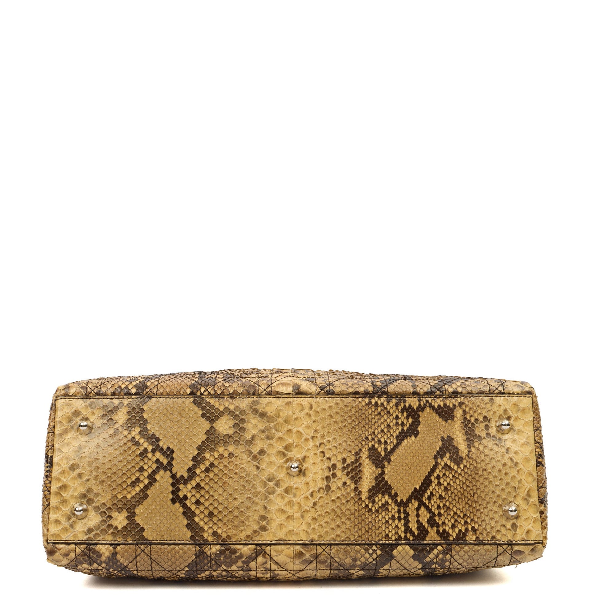 Christian Dior Shoulder Bag East West Lady Dior in Brown, Python Leather — Detail View