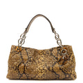 Christian Dior Shoulder Bag East West Lady Dior in Brown, Python Leather — Front View