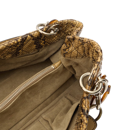 Christian Dior Shoulder Bag East West Lady Dior in Brown, Python Leather — Lifestyle View