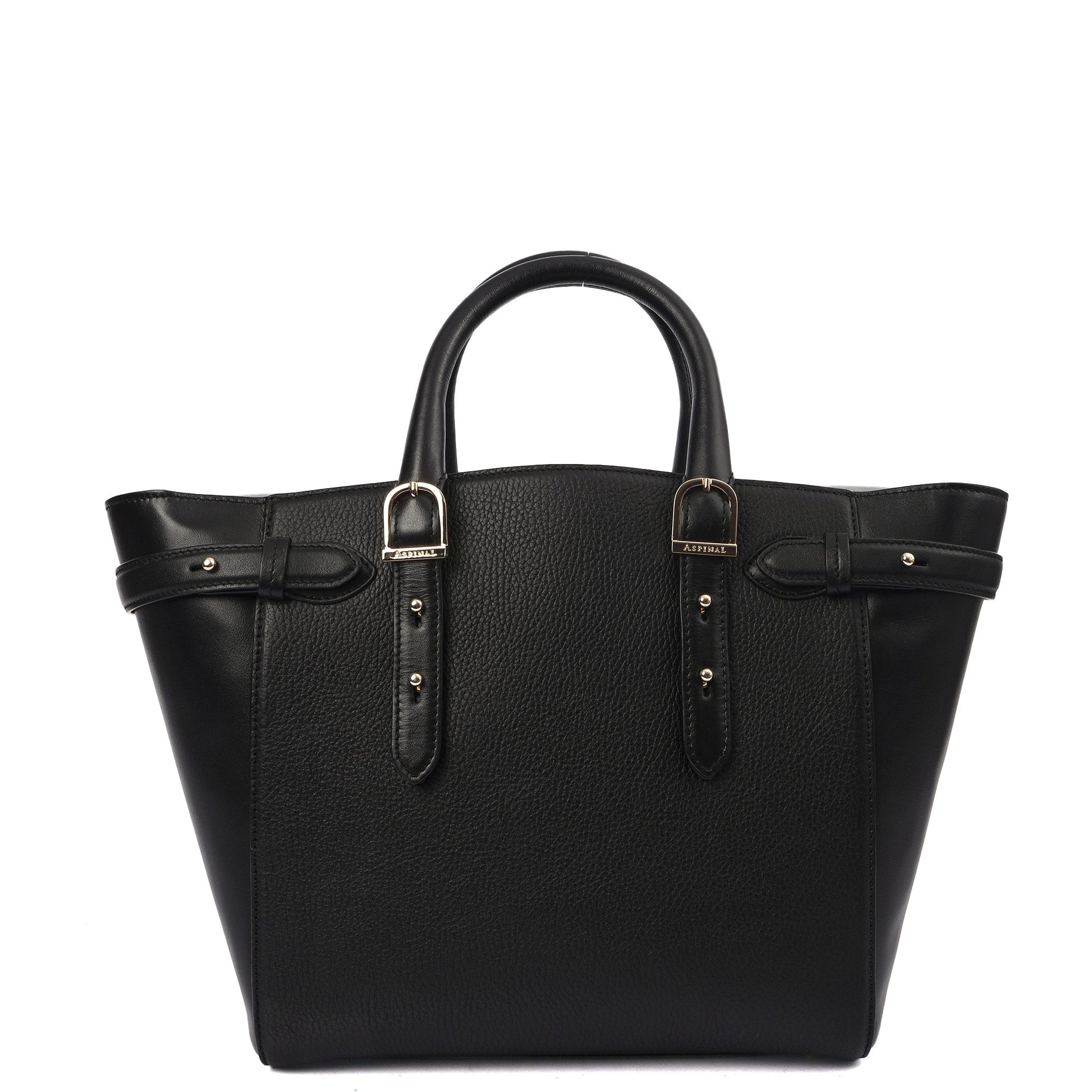 Aspinal of London Tote Marylebone Small in Black, Leather — Back View