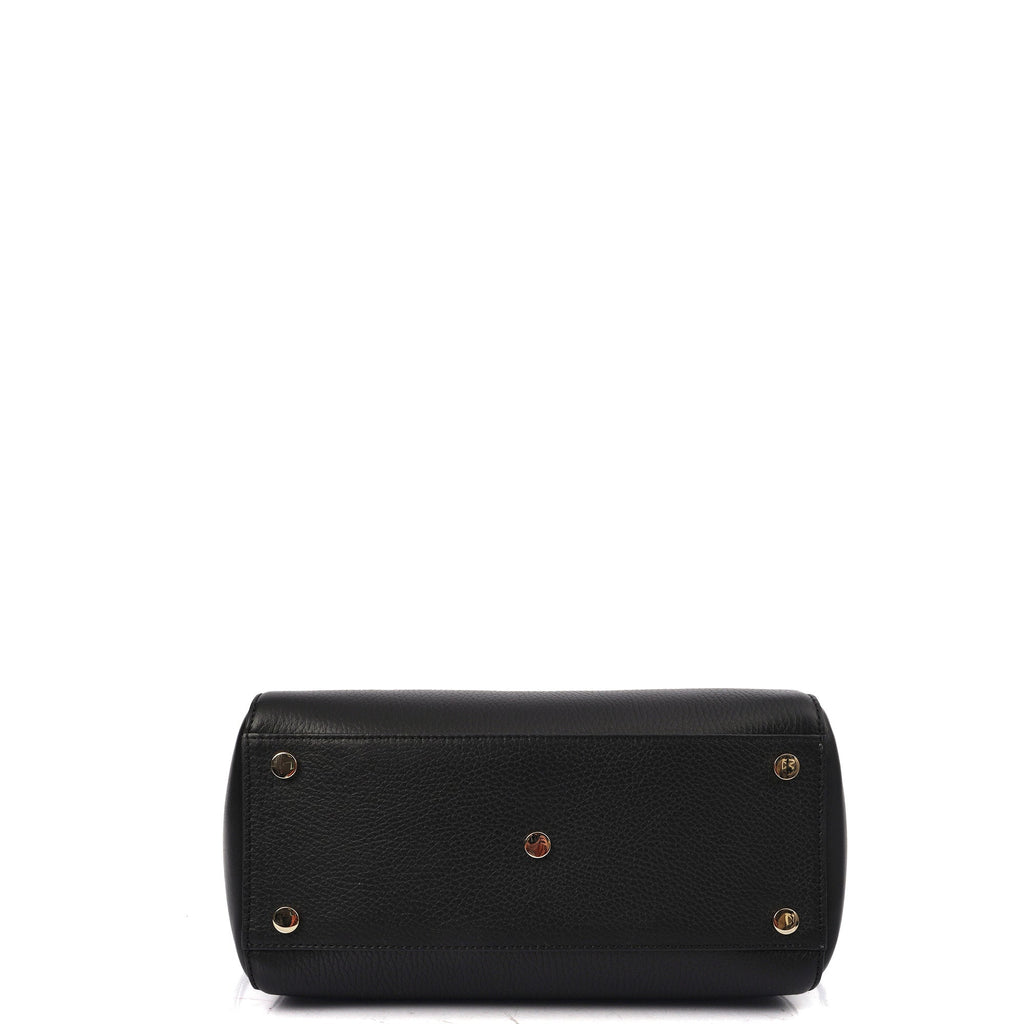 Aspinal of London Tote Marylebone Small in Black, Leather — Top View