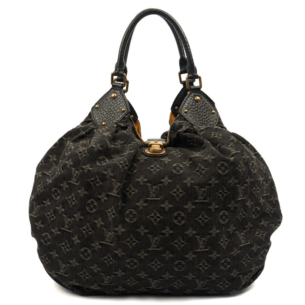 Louis Vuitton Tote Denim Baggy in Denim, Fabric — Front View