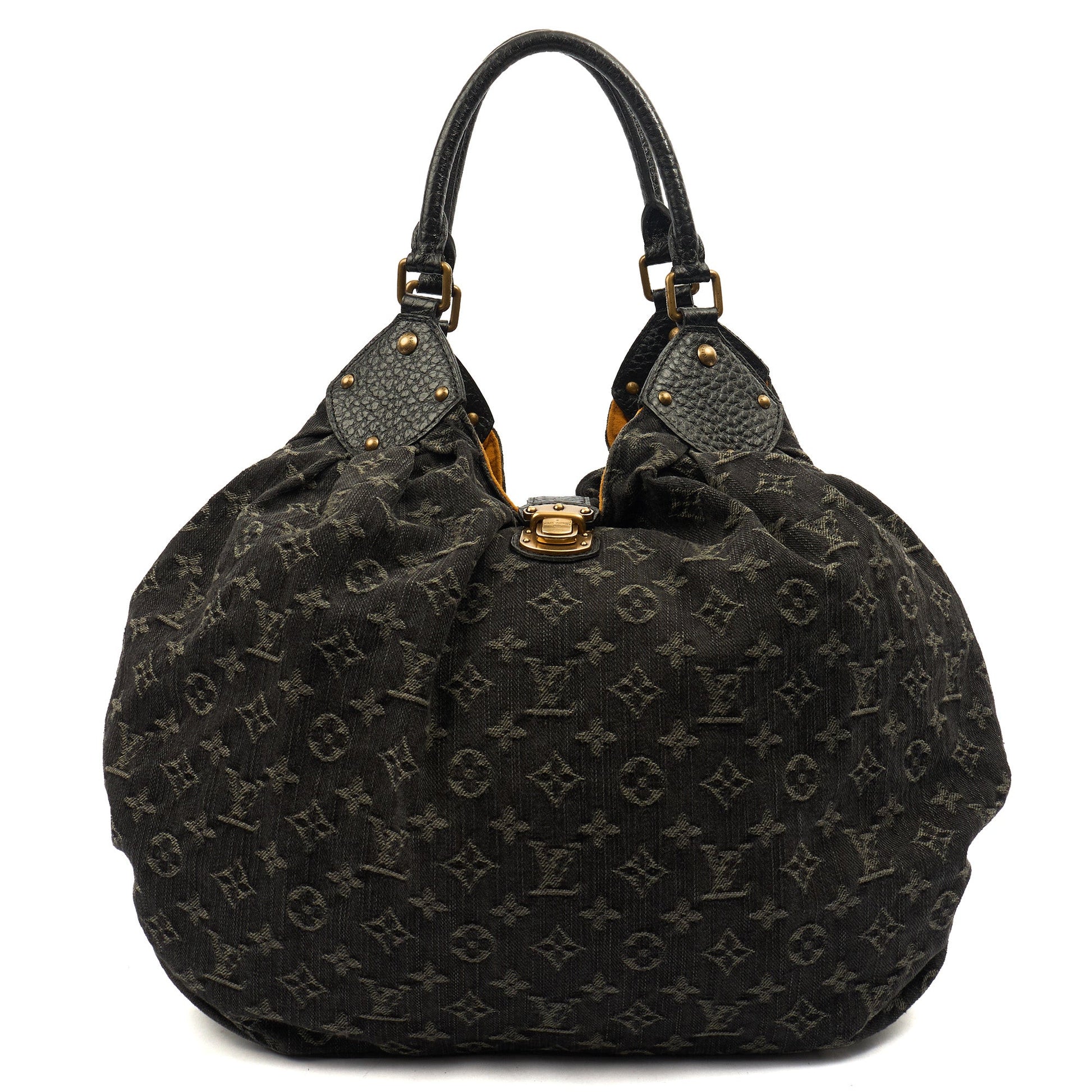 Louis Vuitton Tote Denim Baggy in Denim, Fabric — Front View