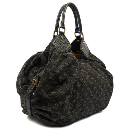 Louis Vuitton Tote Denim Baggy in Denim, Fabric — Back View