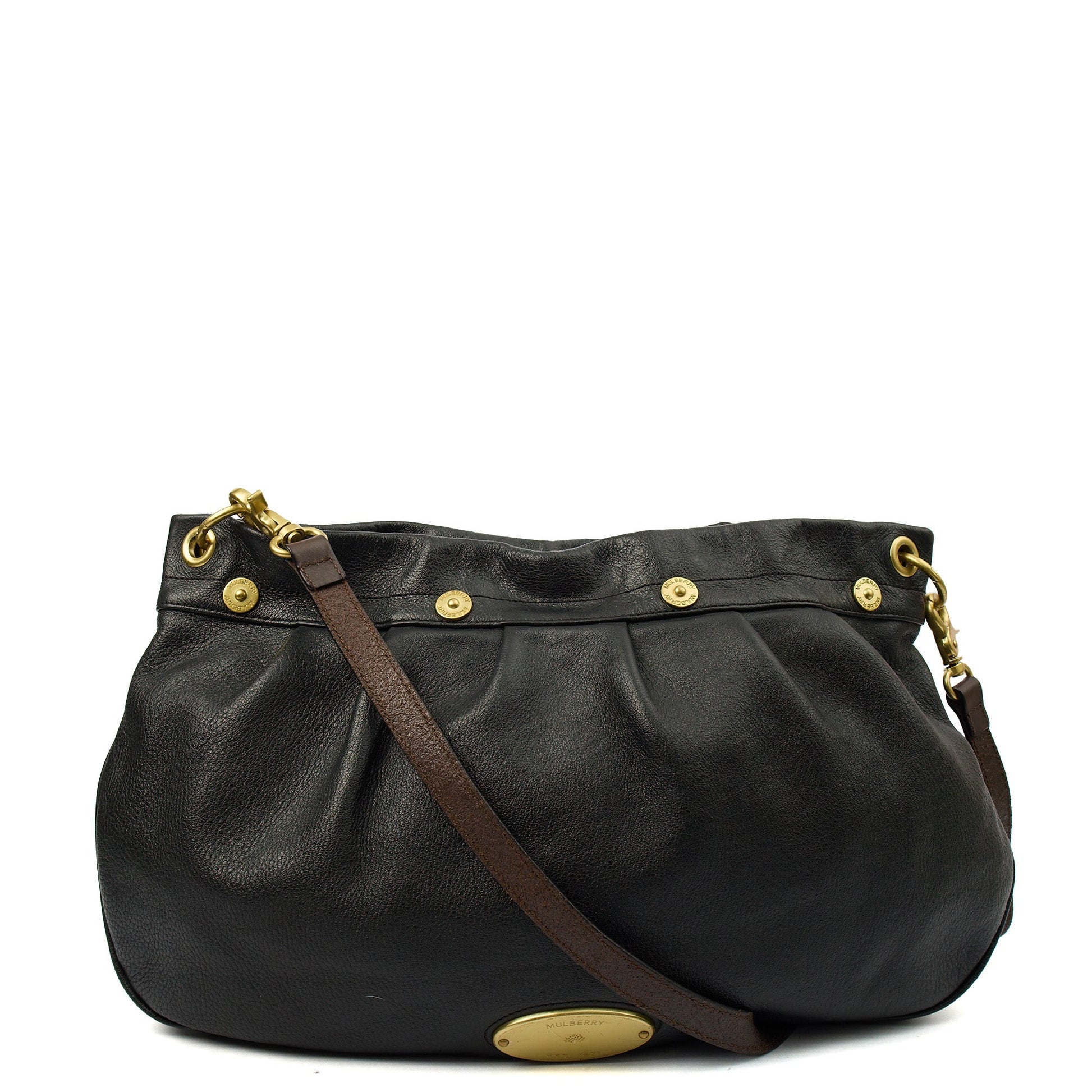 Mulberry Tote Mitzy Tote in Black, Calfskin Leather — Front View