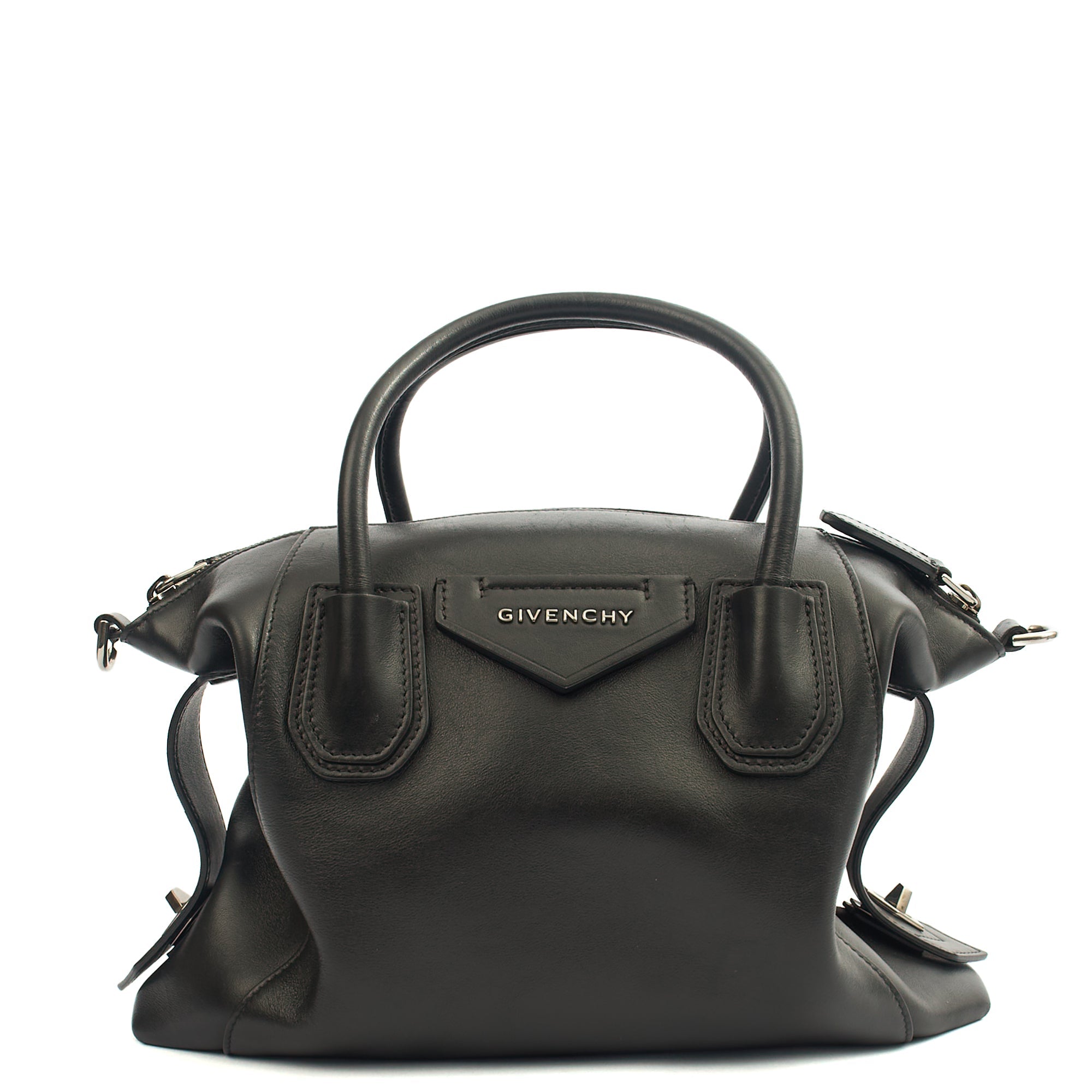 Givenchy Shoulder Bag Antigona Soft - Medium in Black, Leather — Front View