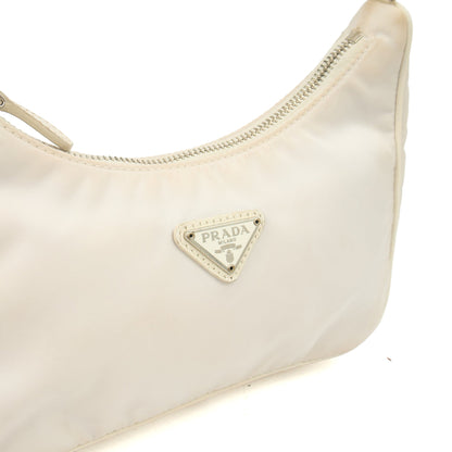 Prada Mini Bag Re-Edition 2005 Re-Nylon Bag in White, Canvas — Lifestyle View