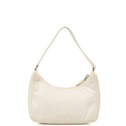 Prada Mini Bag Re-Edition 2005 Re-Nylon Bag in White, Canvas — Alternate View 10