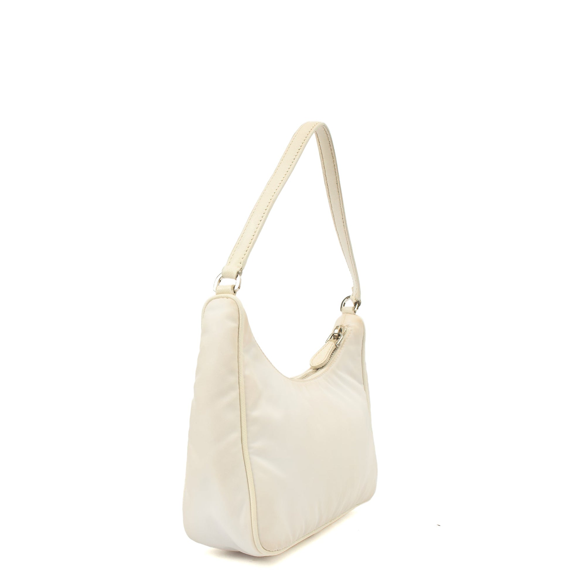 Prada Mini Bag Re-Edition 2005 Re-Nylon Bag in White, Canvas — Alternate View 9