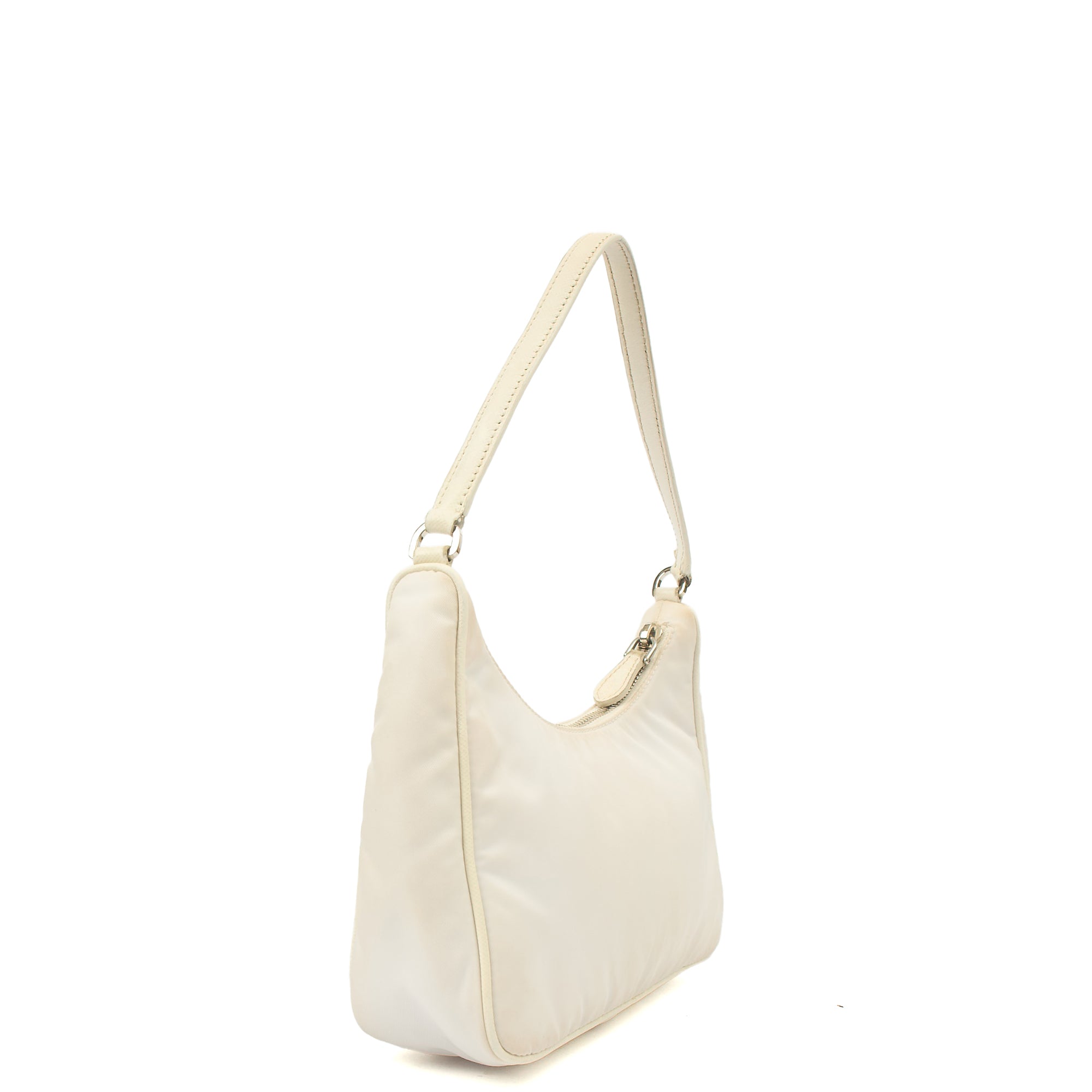 Prada Mini Bag Re-Edition 2005 Re-Nylon Bag in White, Canvas — Alternate View 16