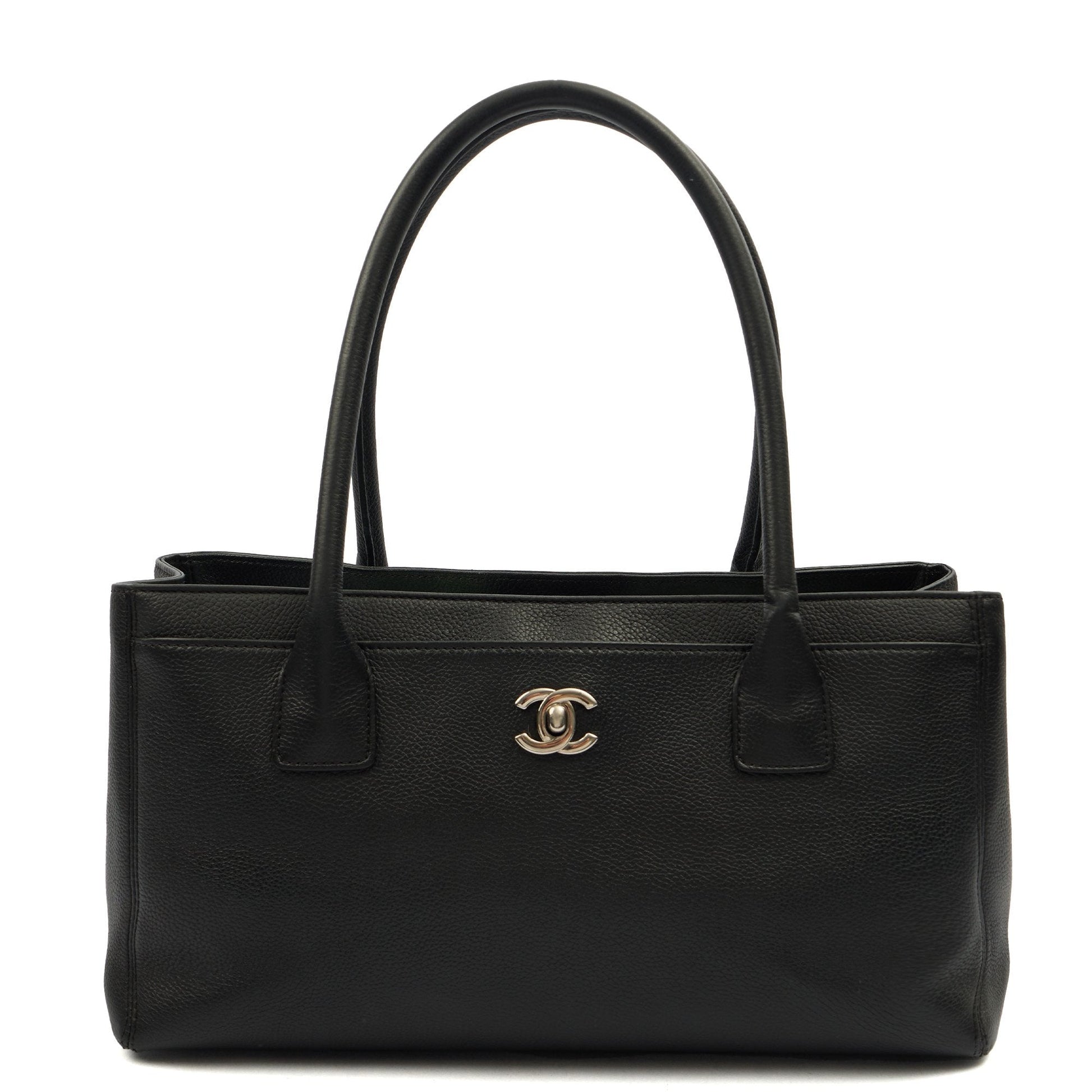 Chanel Tote Executive Shopper Tote in Black, Leather — Front View