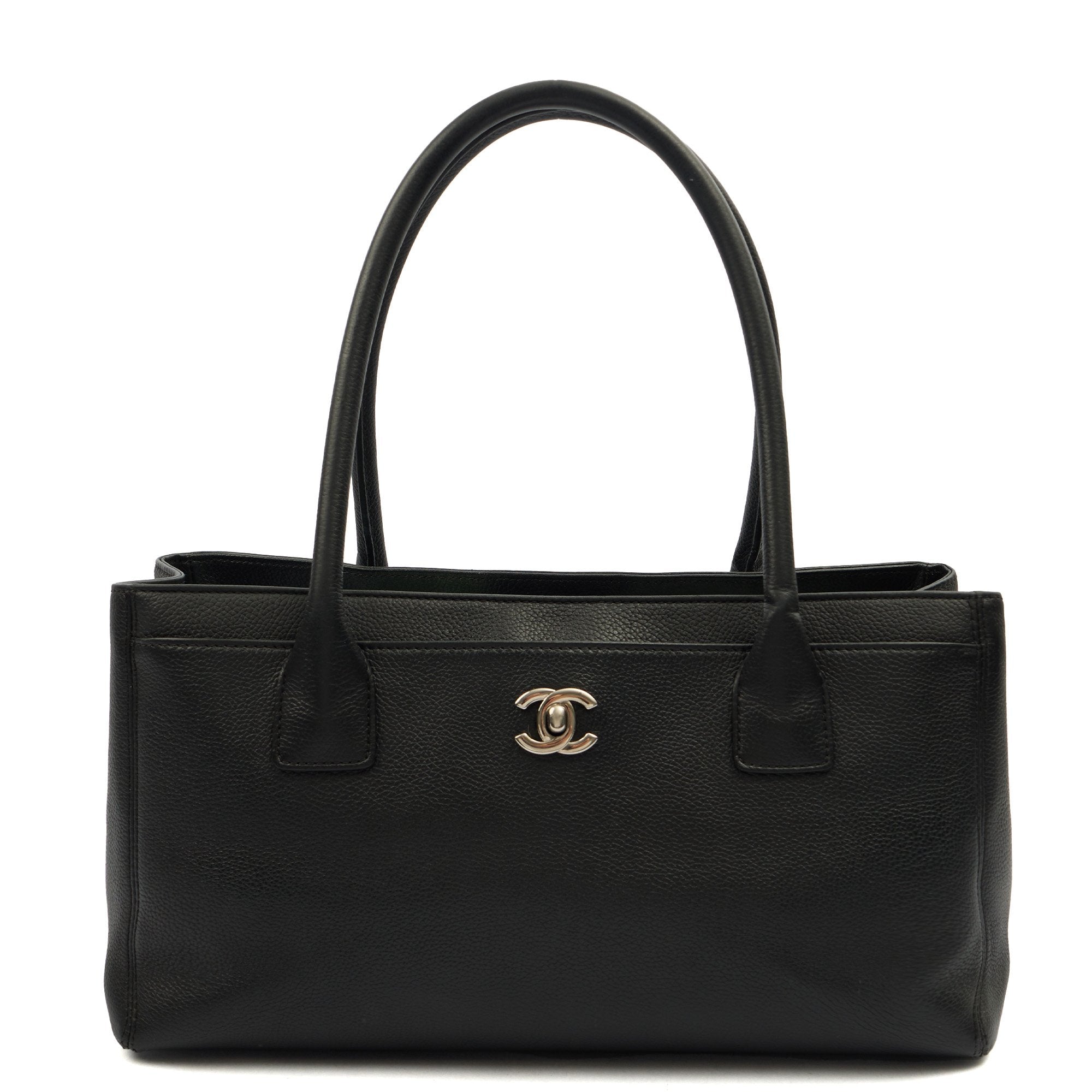 Chanel Tote Executive Shopper Tote in Black, Leather — Front View