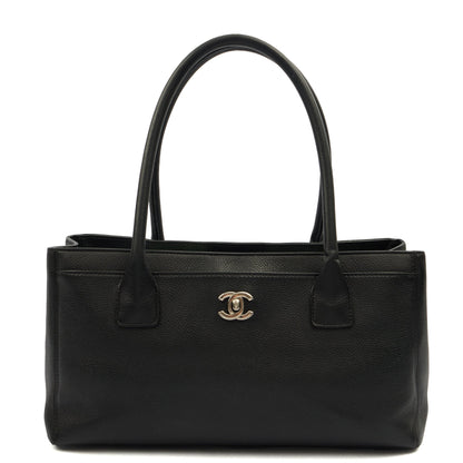 Chanel Tote Executive Shopper Tote in Black, Leather — Front View