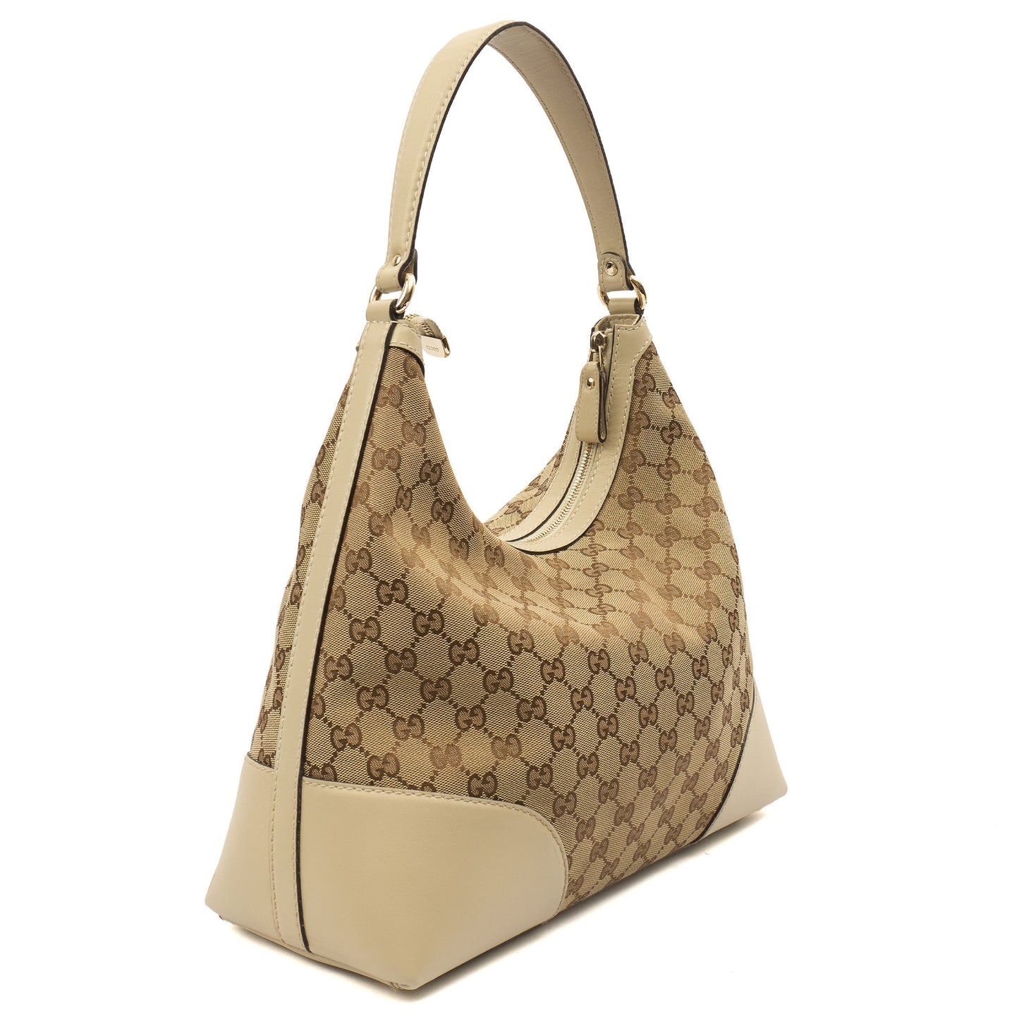 Gucci Tote Lovely Heart Hobo Bag - Large in Neutral, GG Canvas — Back View