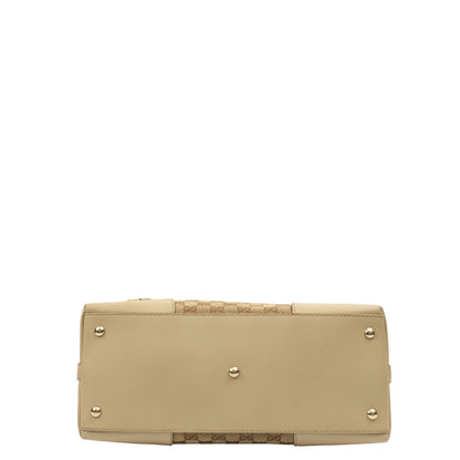 Gucci Tote Lovely Heart Hobo Bag - Large in Neutral, GG Canvas — Detail View