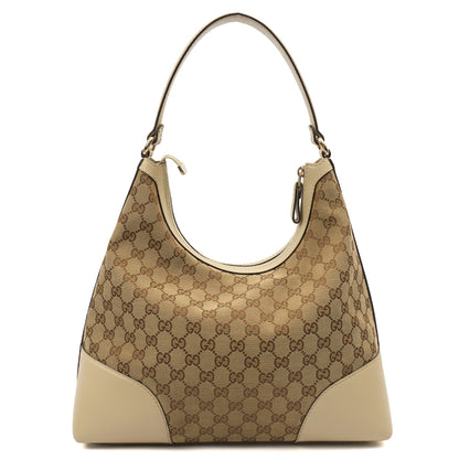 Gucci Tote Lovely Heart Hobo Bag - Large in Neutral, GG Canvas — Top View