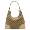 Gucci Tote Lovely Heart Hobo Bag - Large in Neutral, GG Canvas — Front View