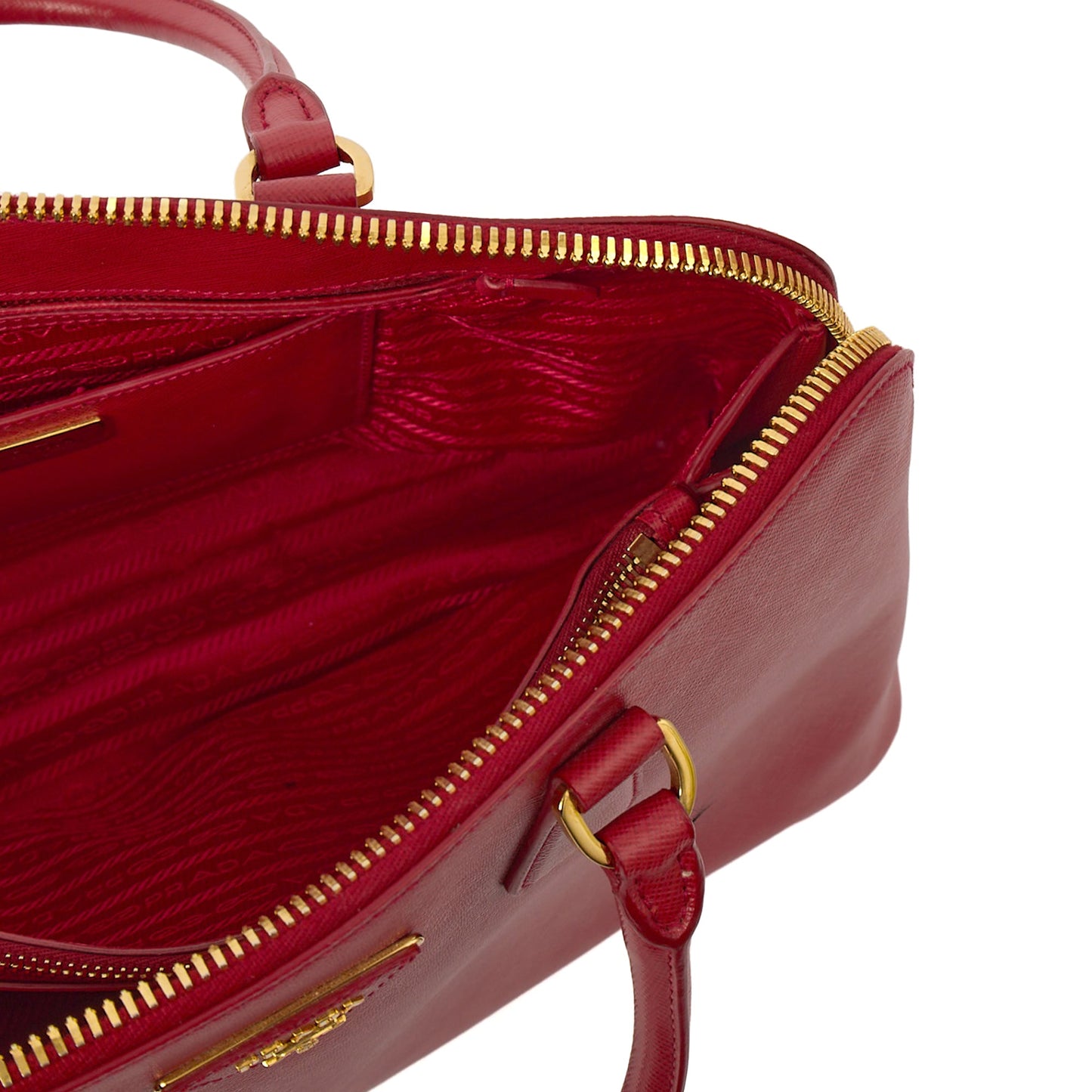 Prada Top Handle Lux Tote in Red, Calfskin — Alternate View 7