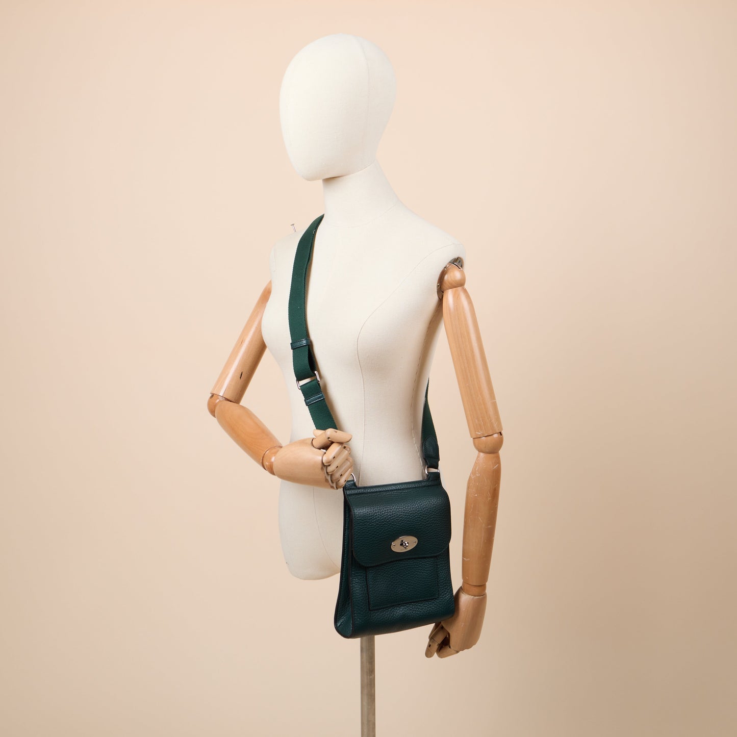 Mulberry Cross Body Antony - Small in Mulberry Green, Leather — Side View