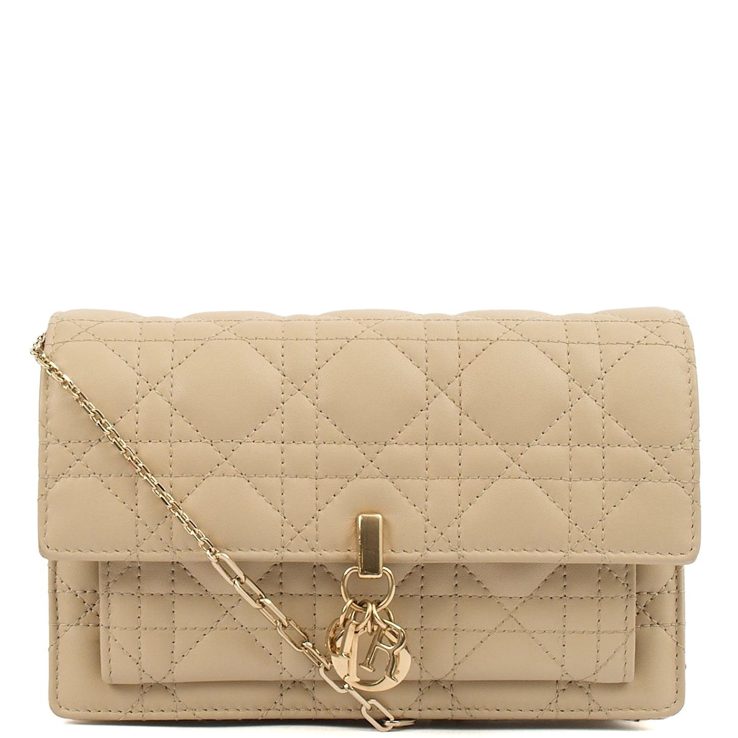 Christian Dior Cross Body My Dior Daily Chain Pouch in Neutral, Cannage Quilted Grain Skin — Alternate View 15