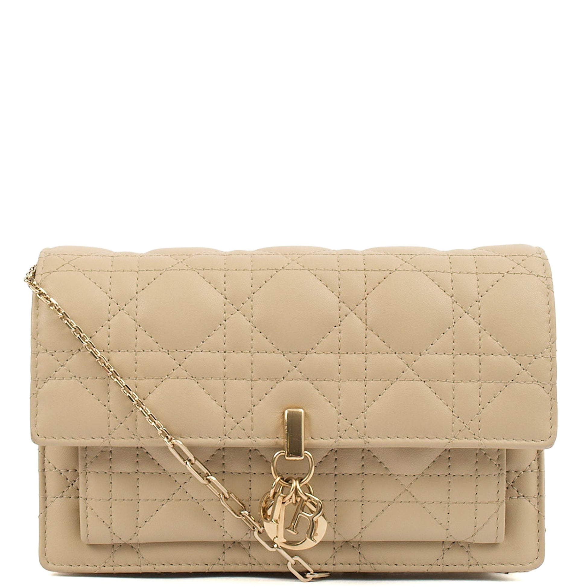 Christian Dior Cross Body My Dior Daily Chain Pouch in Neutral, Cannage Quilted Grain Skin — Alternate View 15