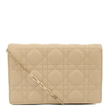 Christian Dior Cross Body My Dior Daily Chain Pouch in Neutral, Cannage Quilted Grain Skin — Alternate View 18