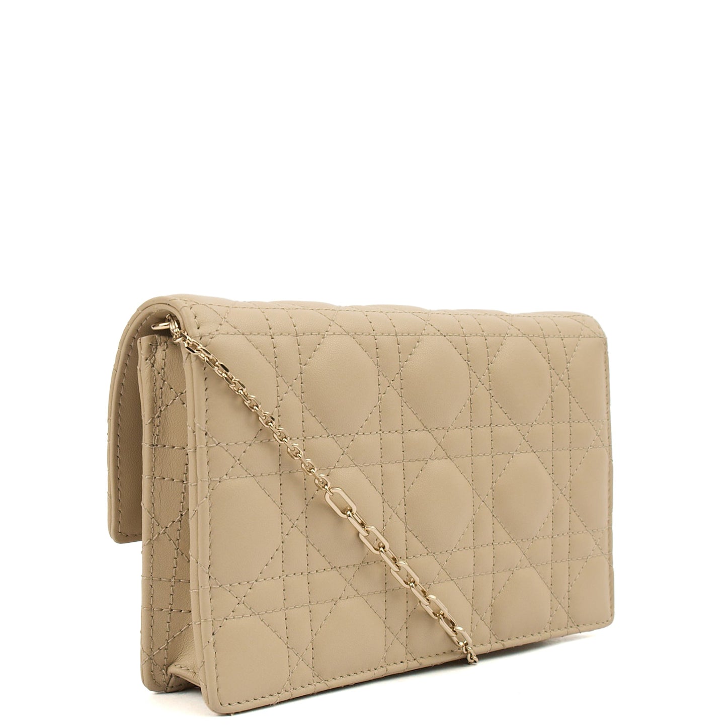 Christian Dior Cross Body My Dior Daily Chain Pouch in Neutral, Cannage Quilted Grain Skin — Alternate View 17