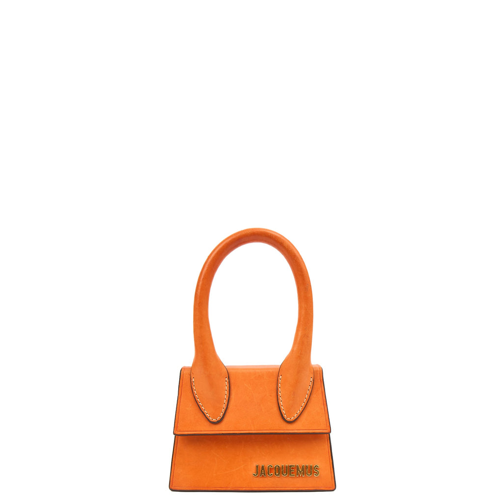 Jacquemus Mini Bag Le Chiquito in Orange, Leather — Front View