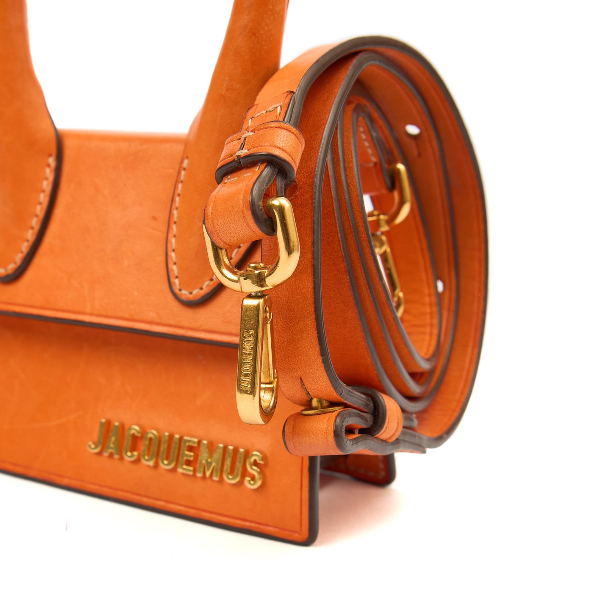 Jacquemus Mini Bag Le Chiquito in Orange, Leather — Alternate View 12