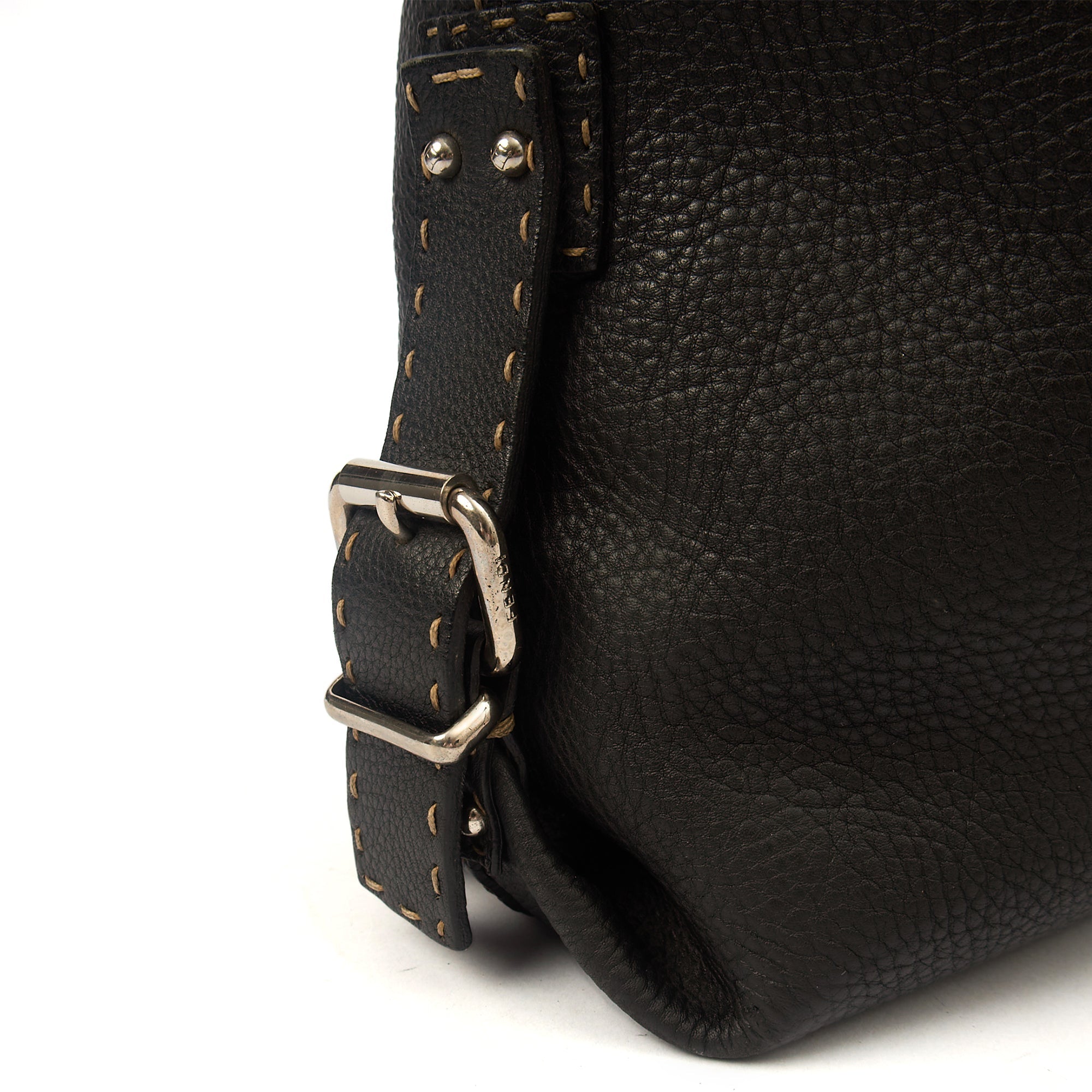Fendi Tote Shoulder Bag in Black, Leather — Lifestyle View