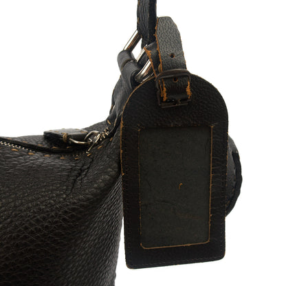 Fendi Tote Shoulder Bag in Black, Leather — Detail View