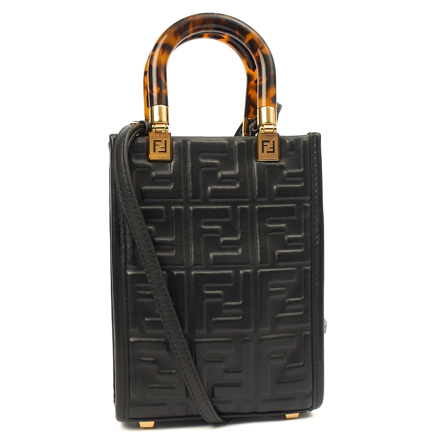 Fendi Mini Bag Sunshine - Mini in Black, Leather — Front View