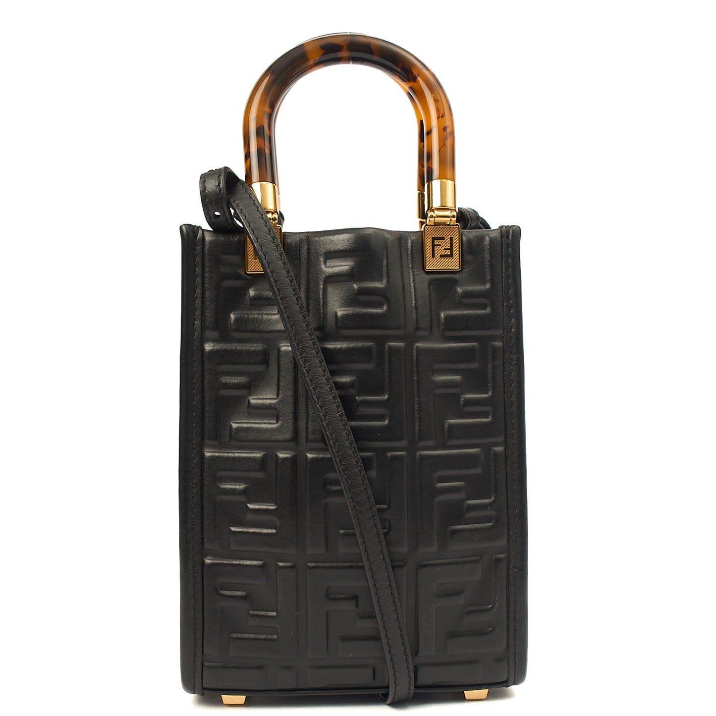 Fendi Mini Bag Sunshine - Mini in Black, Leather — Back View
