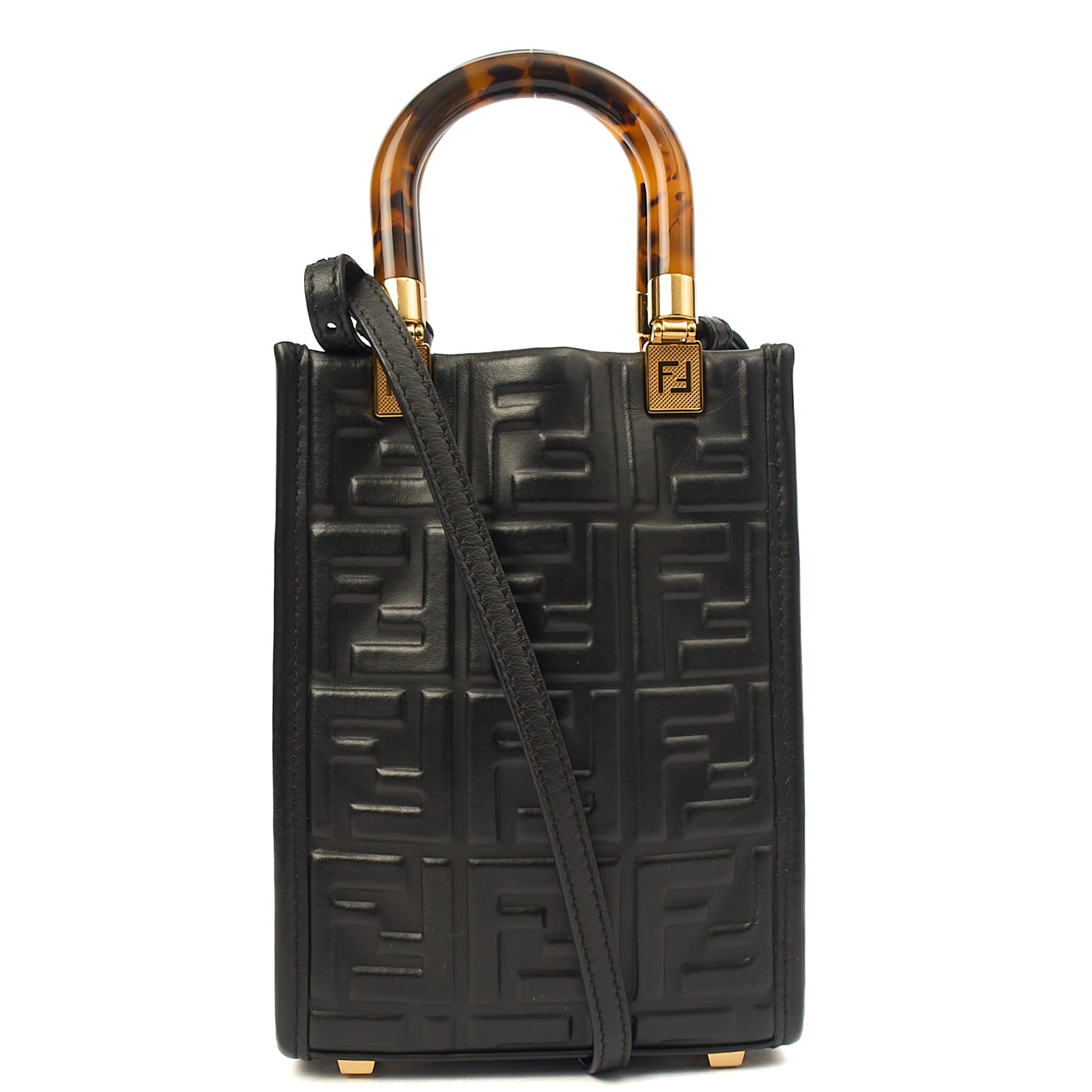 Fendi Mini Bag Sunshine - Mini in Black, Leather — Back View