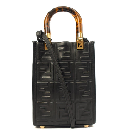Fendi Mini Bag Sunshine - Mini in Black, Leather — Alternate View 9